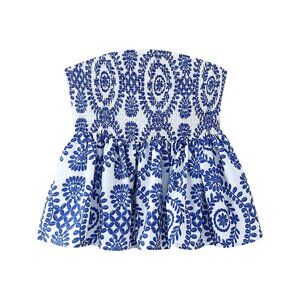 Strapless Ruched Flowy Top